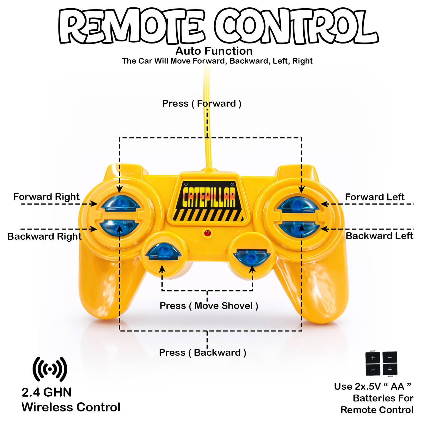 Remote Control Excavator Toy for Kids | Rechargeable Construction Digger with Lights