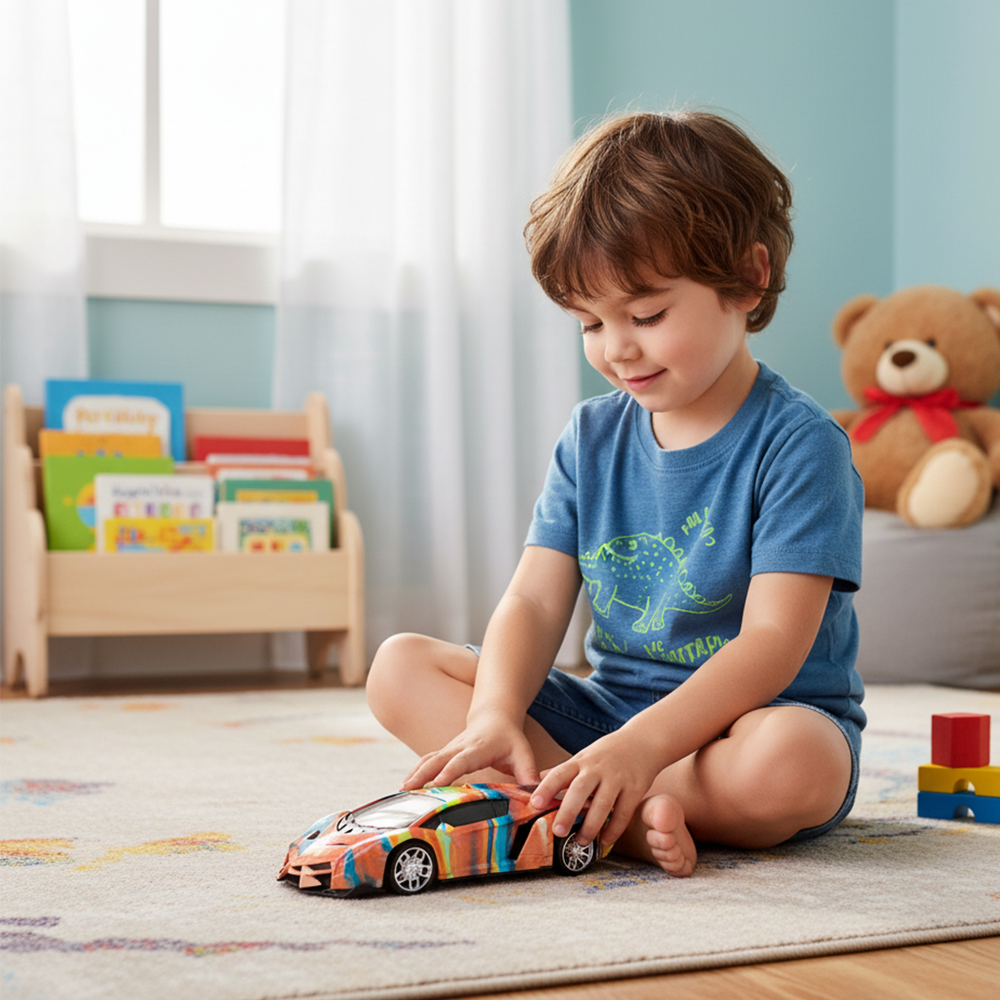 Vibrant Orange RC Sports Car for Kids | High-Speed Rechargeable Toy – Symmetric Design