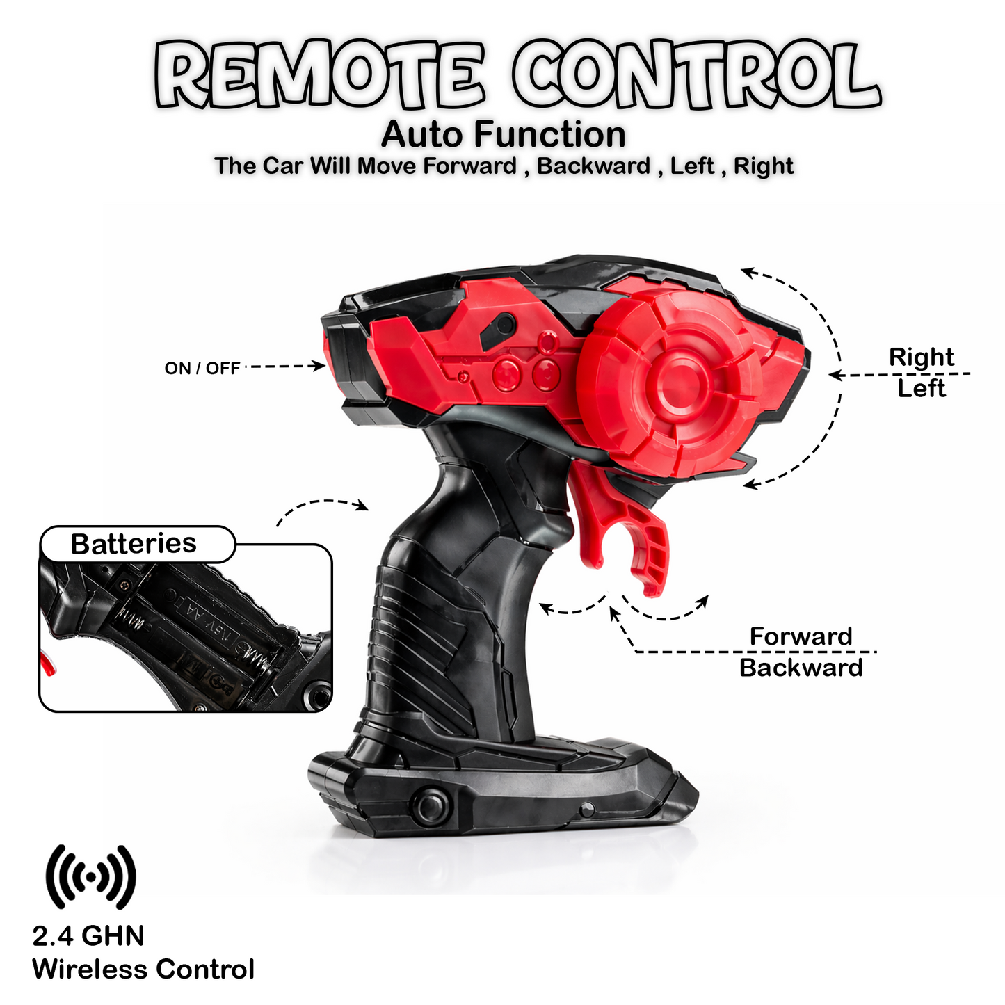 Remote Control Rock Crawler Car | Off Road RC Car | Rechargeable | 6121 (red)