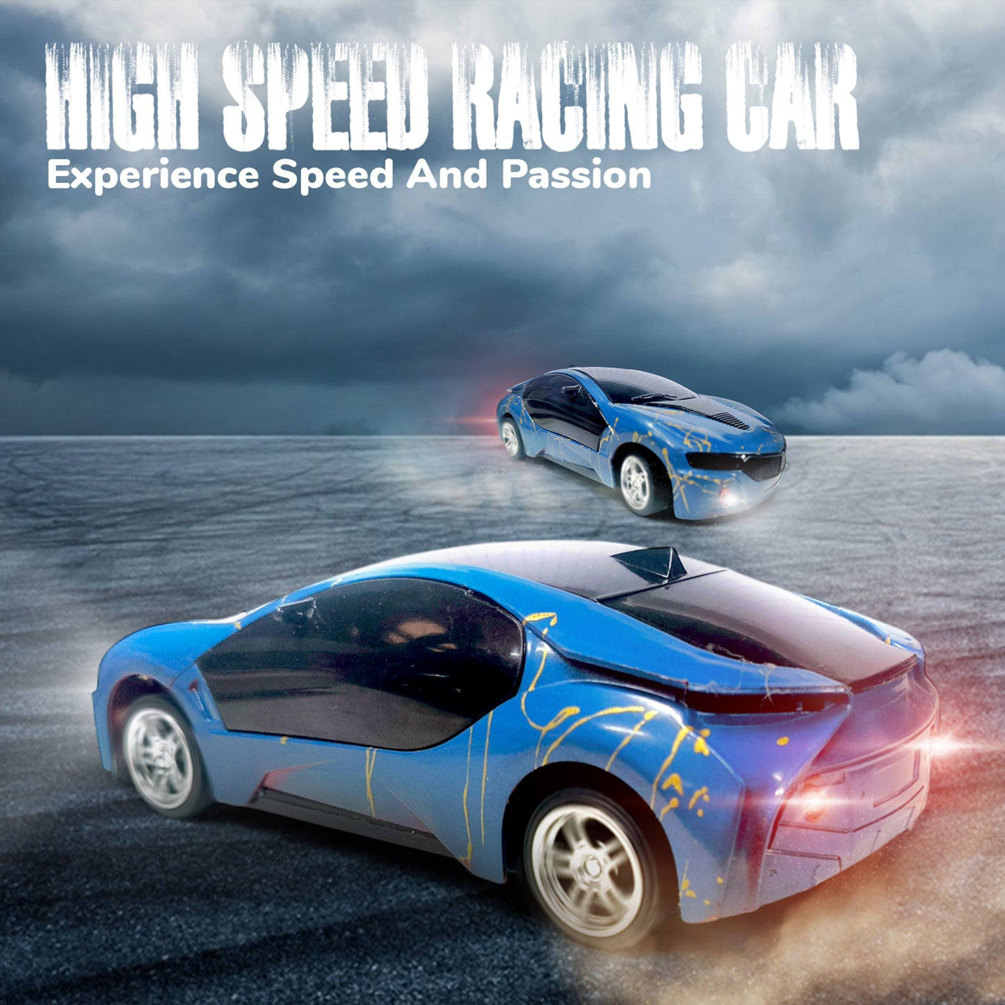 3D Remote Control Car for Kids | High-Speed Rechargeable RC Car In Blue