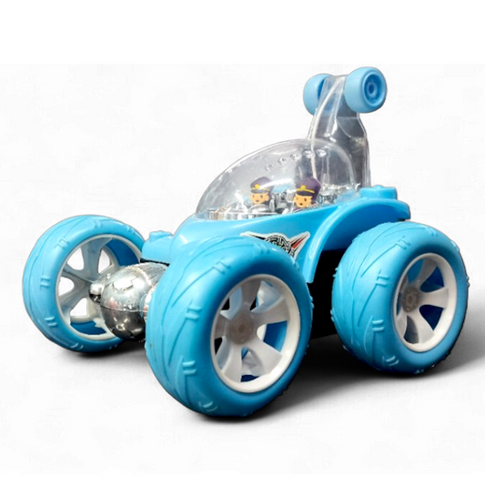Fancy 360° Rotating RC Stunt Car for Kids | Rechargeable High-Speed Remote Control Car – Light Blue