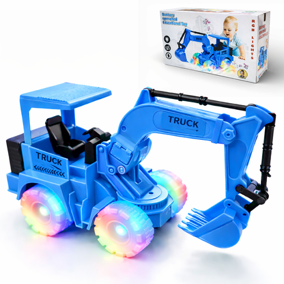 Kids Toy Excavator Truck | Blue Construction Digger with Moving Arm – Fun Interactive Play Vehicle