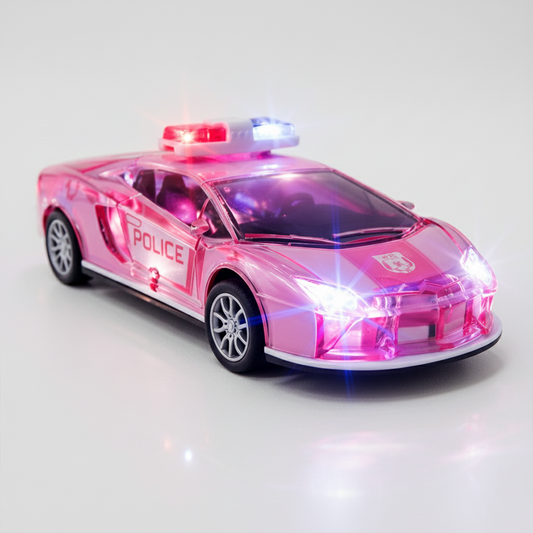 Police Push & Go Friction Toy Car for Kids | Durable Fun Play Car – Red