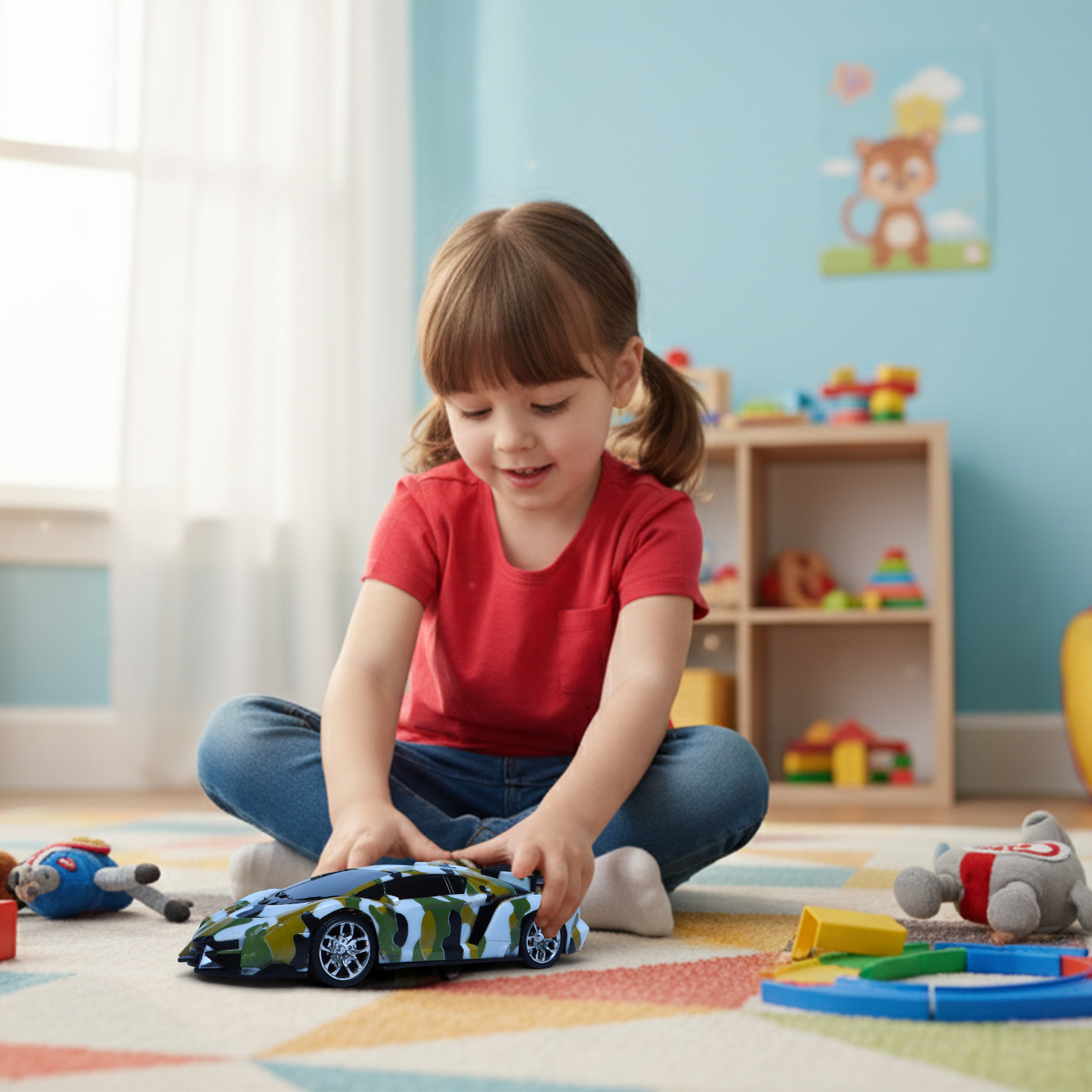 Brant Aqua Blue RC Sports Car for Kids | High-Speed Rechargeable Toy – Sleek