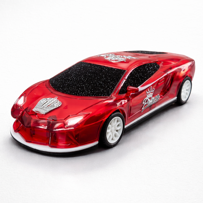 Translucent Red Glitter RC Sports Car for Kids | High-Speed Rechargeable Toy