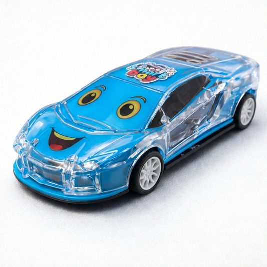 Smiley Push & Go Friction Toy Car for Kids | Durable Fun Play Car – Blue