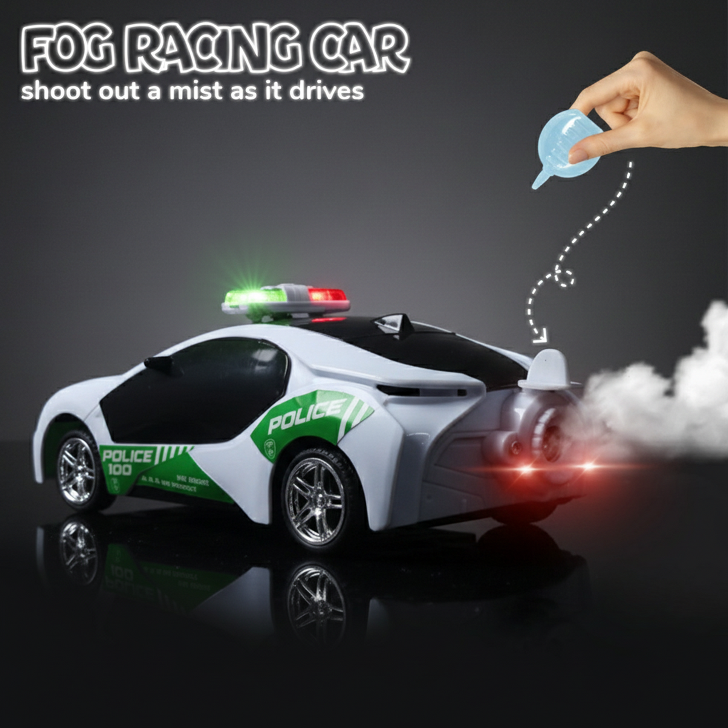 Police Remote Control Car for Kids | Rechargeable High-Speed RC Police Car in Green