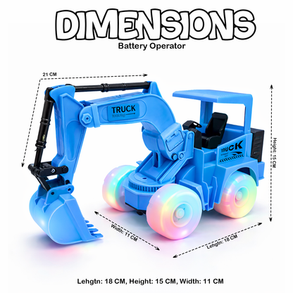 Kids Toy Excavator Truck | Blue Construction Digger with Moving Arm – Fun Interactive Play Vehicle