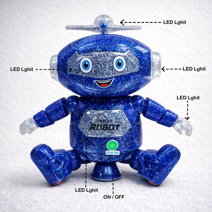 Mimique Dancing Robot Musical Toy With LED Lights & Spinning Propeller Rechargeable, 70+Different Music, Voice Recording 99444-2
