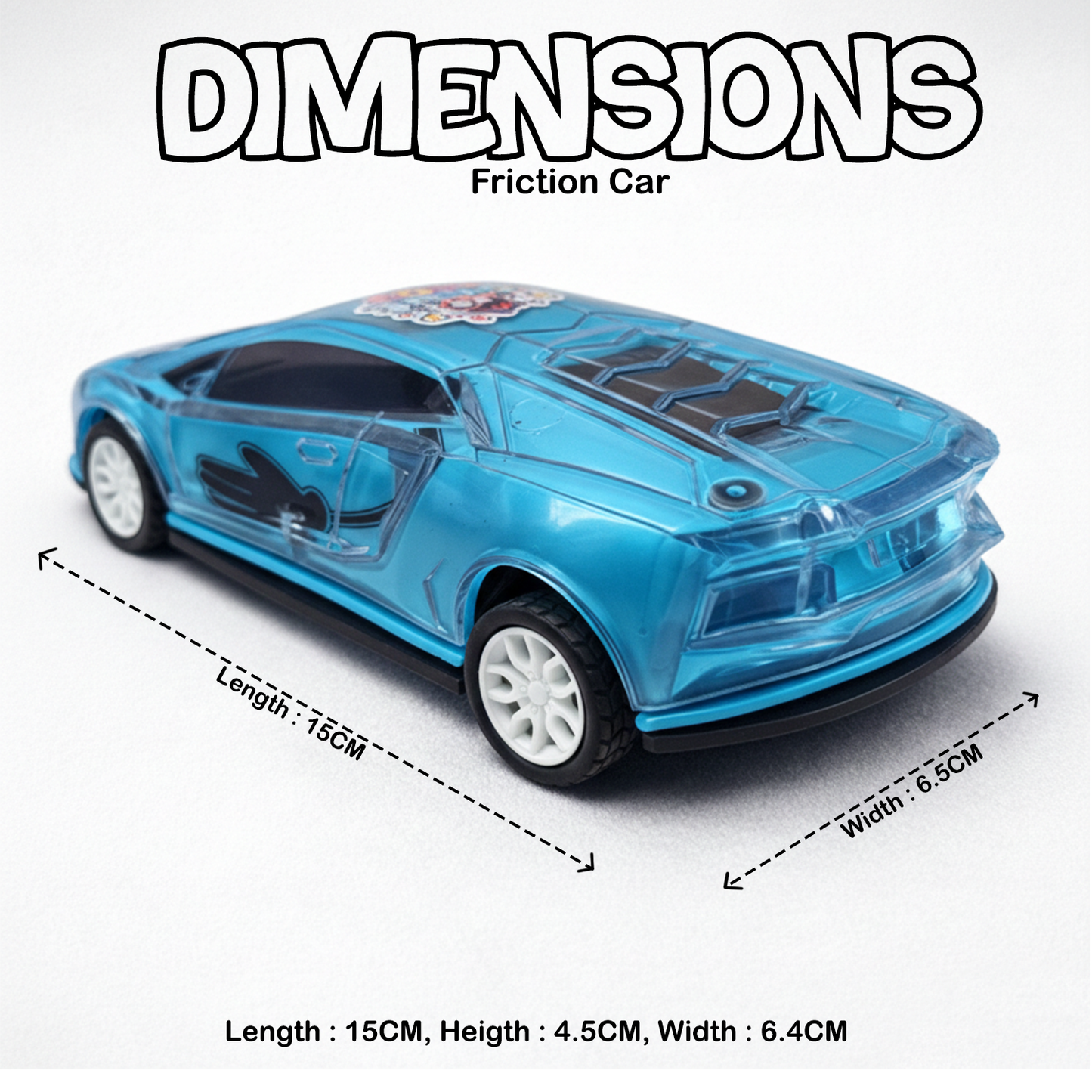 Smiley Push & Go Friction Toy Car for Kids | Durable Fun Play Car – Blue