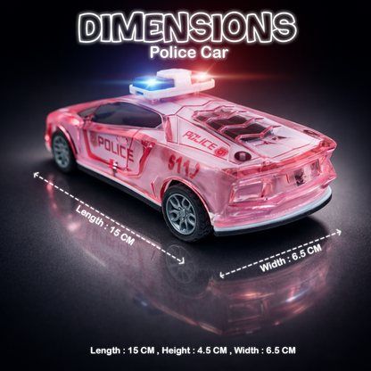 Police Push & Go Friction Toy Car for Kids | Durable Fun Play Car – Red