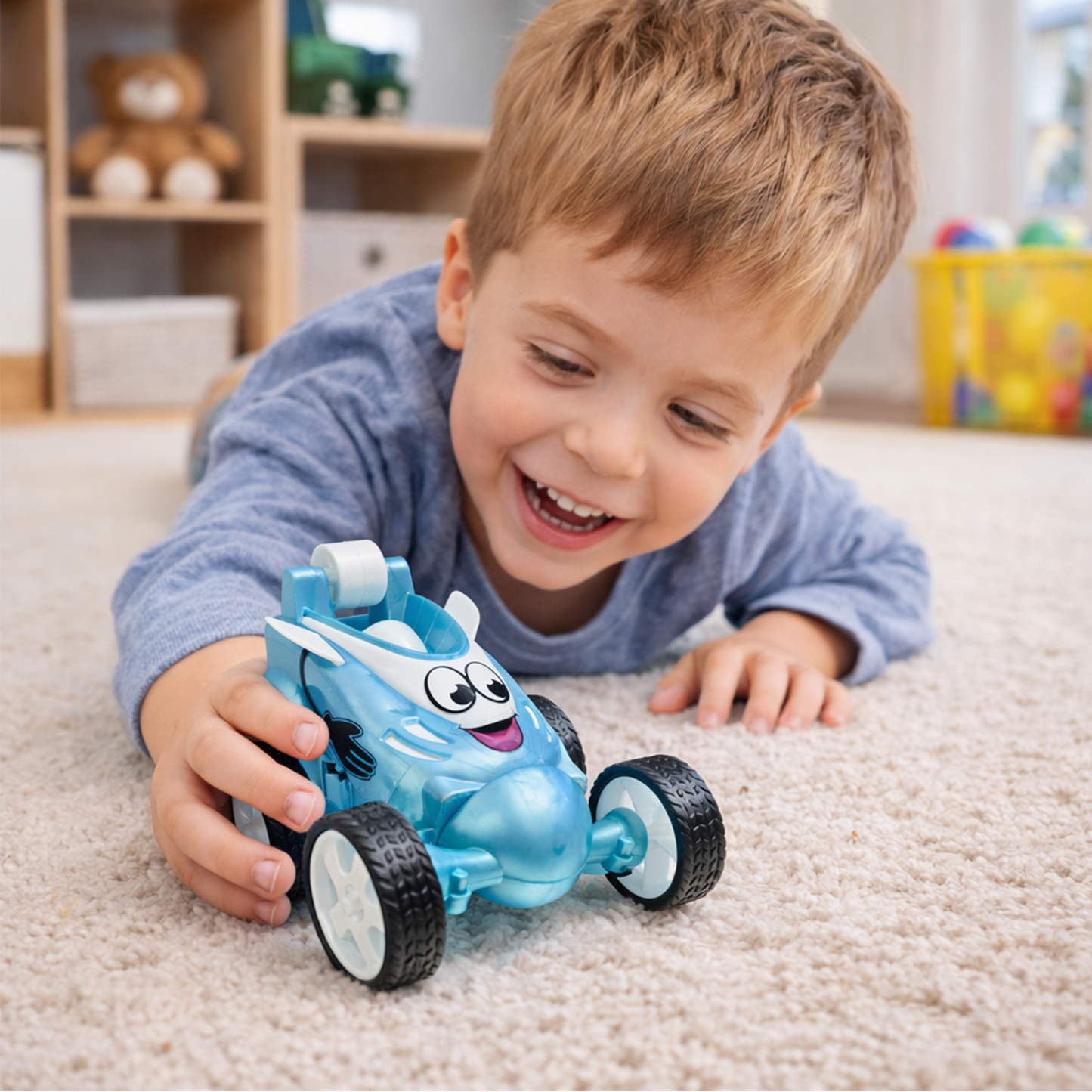 Small Stunt RC Car for Kids | Rechargeable High-Speed Remote Control Car – Glassy Blue