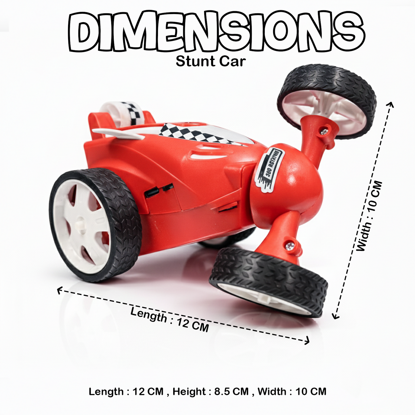 Small RC Stunt Car for Kids | Rechargeable High-Speed Remote Control Car In Red