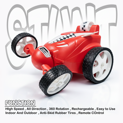 Small RC Stunt Car for Kids | Rechargeable High-Speed Remote Control Car In Red