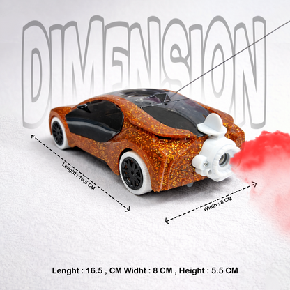Remote Control 2 Way RC Car, Hgih Speed, Smoke Car, LED Light (Yellow)