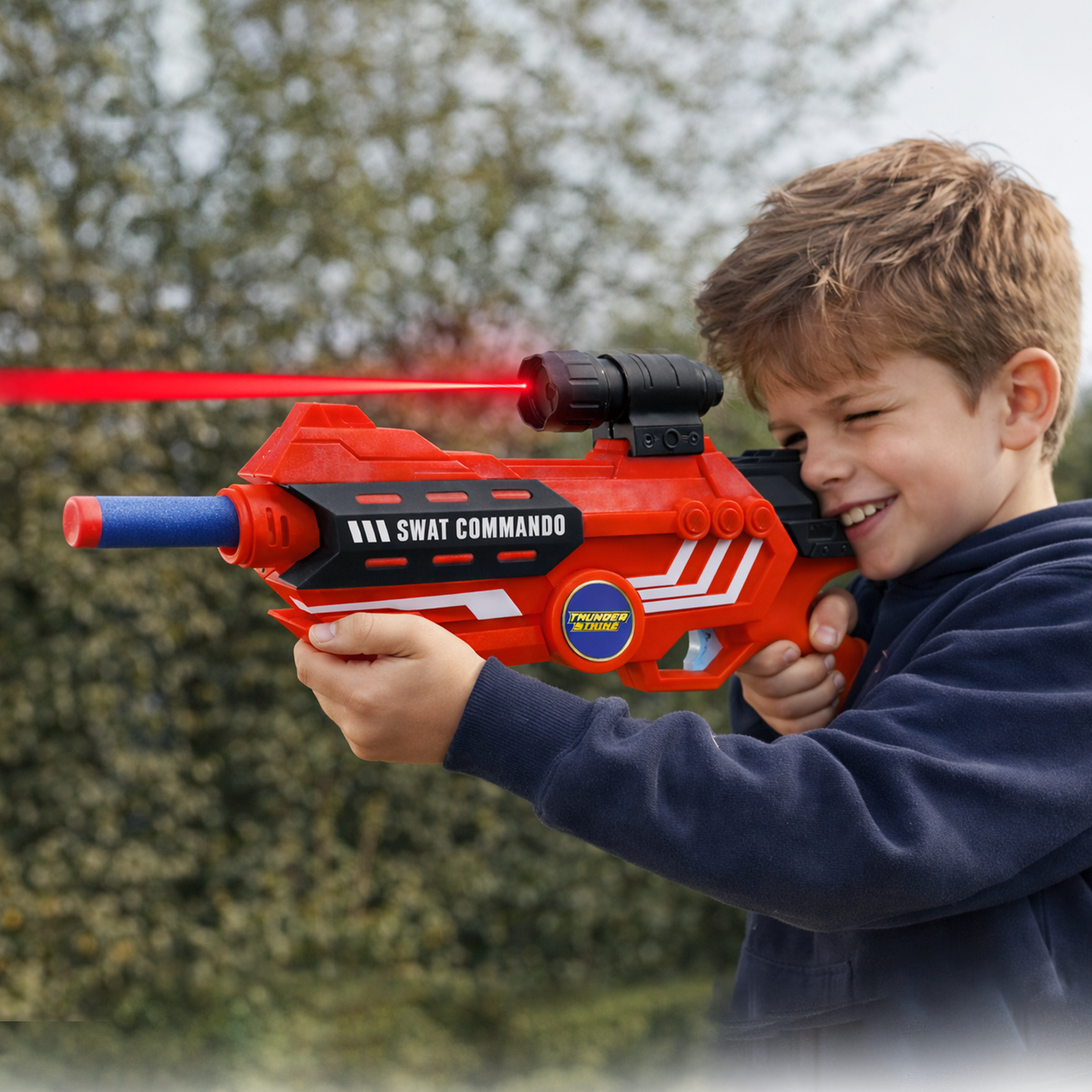 116M-Bullet Gun Toy - Safe Plastic Gun with 10 Bullets, Effective Range of 40 Feet, Ideal for Kids Above 3 Years, BIS Approve- (Red)