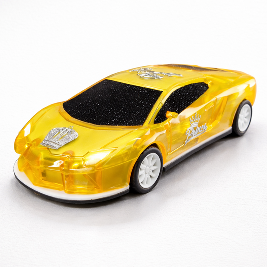 Translucent Neon Yellow Glitter RC Sports Car for Kids | High-Speed Rechargeable Toy