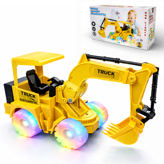Yellow Toy Excavator Truck for Kids | Construction Digger Vehicle