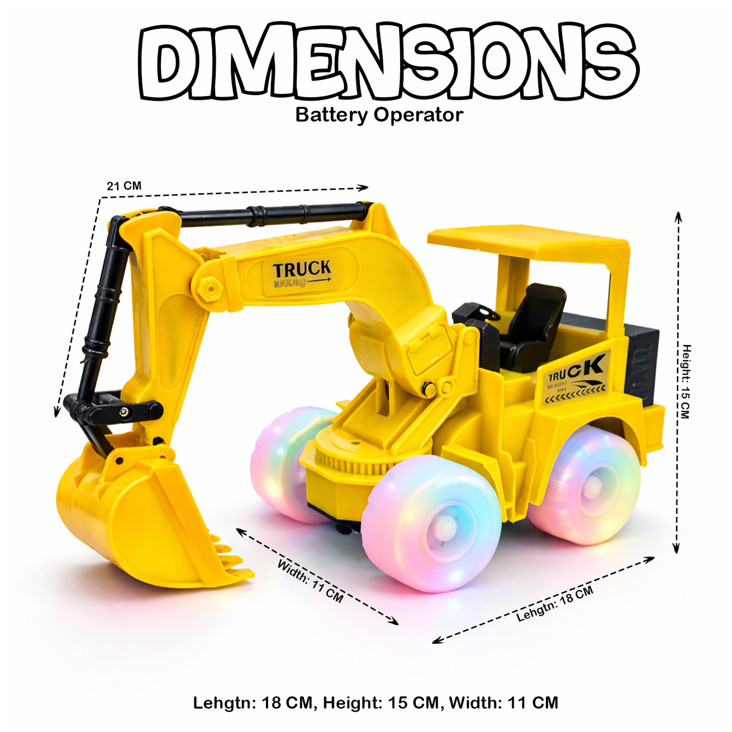 Yellow Toy Excavator Truck for Kids | Construction Digger Vehicle