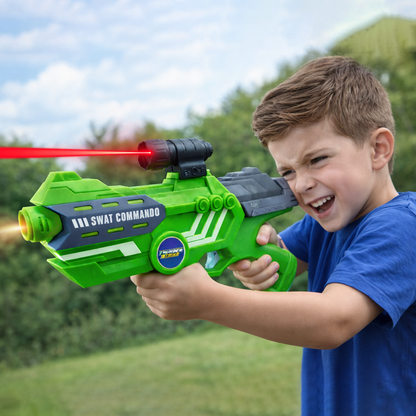 116M-Bullet Gun Toy - Safe Plastic Gun with 10 Bullets, Effective Range of 40 Feet, Ideal for Kids Above 3 Years, BIS Approve- (Green)