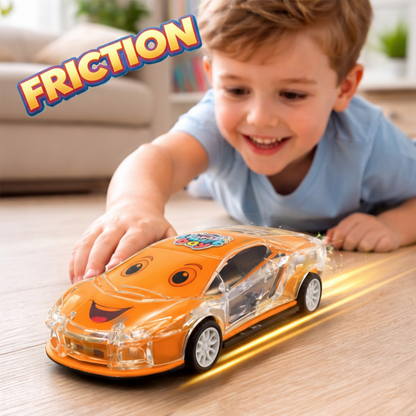 Smiley Push & Go Friction Toy Car for Kids | Durable Fun Play Car – Orange