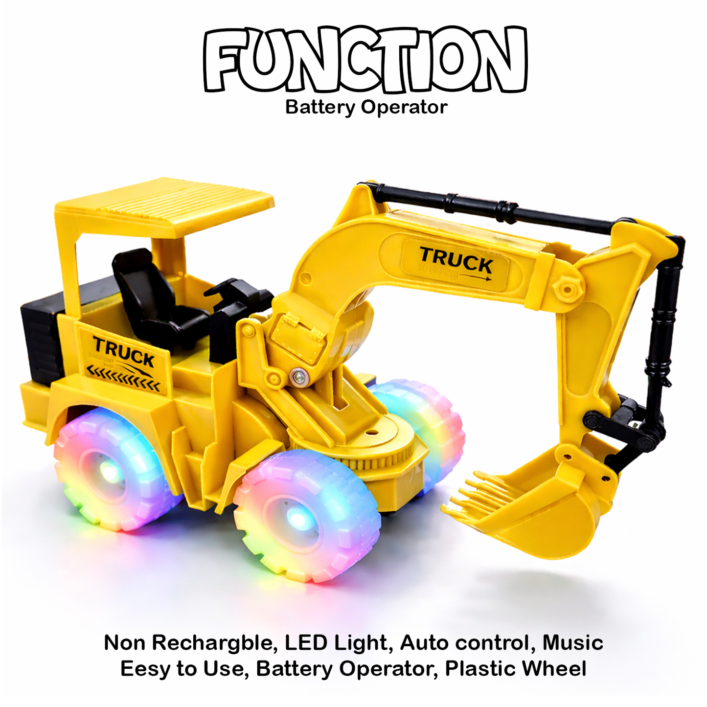 Yellow Toy Excavator Truck for Kids | Construction Digger Vehicle