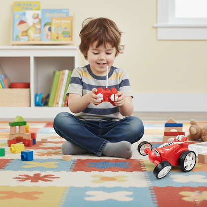 Small RC Stunt Car for Kids | Rechargeable High-Speed Remote Control Car In Red