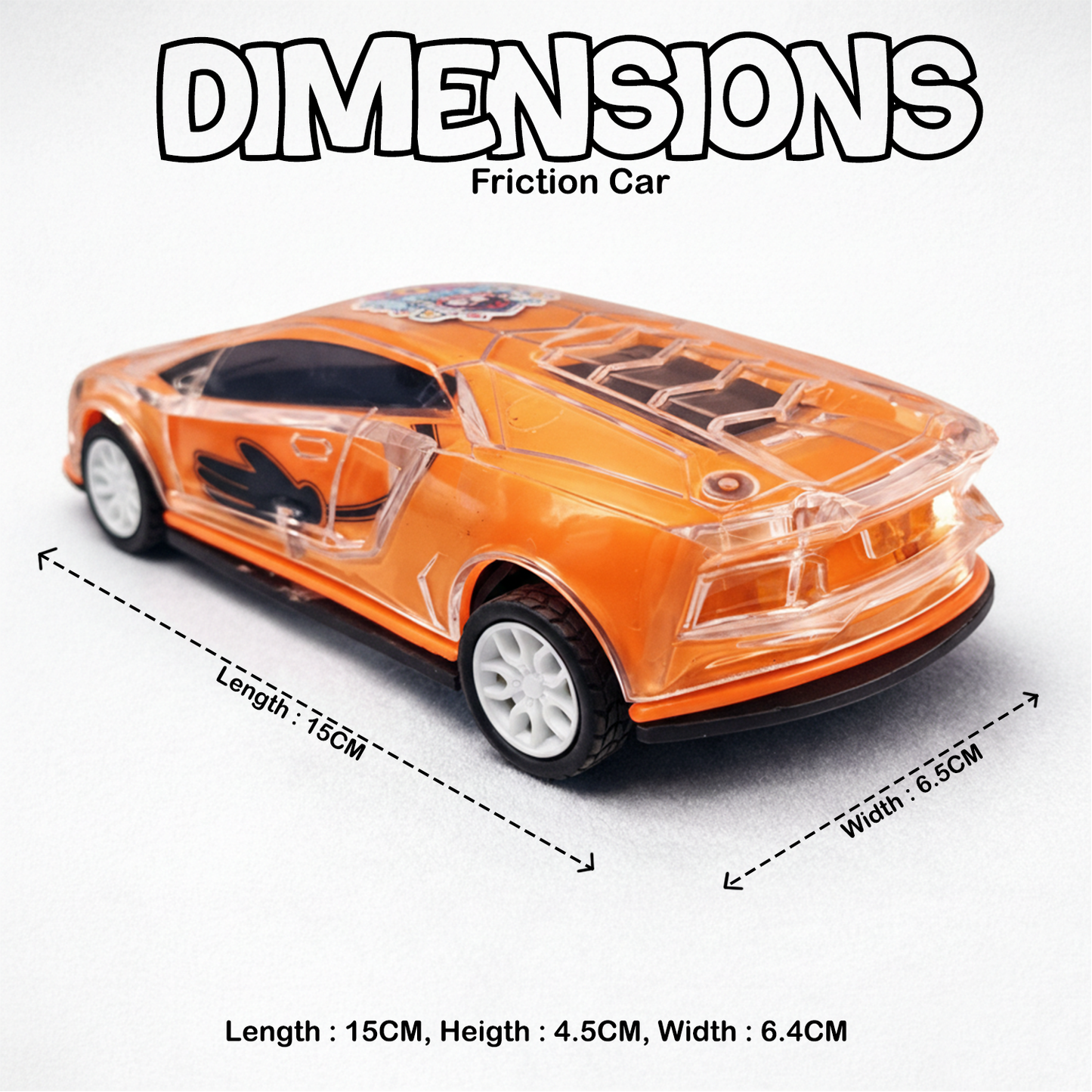 Smiley Push & Go Friction Toy Car for Kids | Durable Fun Play Car – Orange