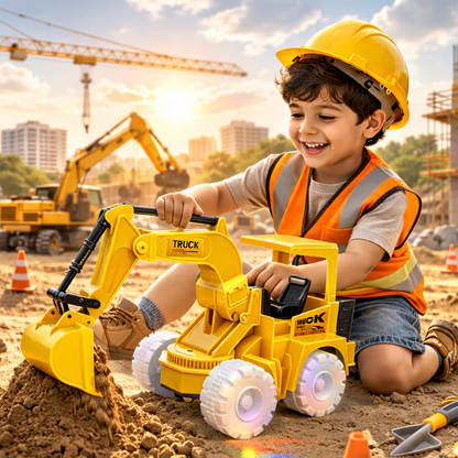 Yellow Toy Excavator Truck for Kids | Construction Digger Vehicle