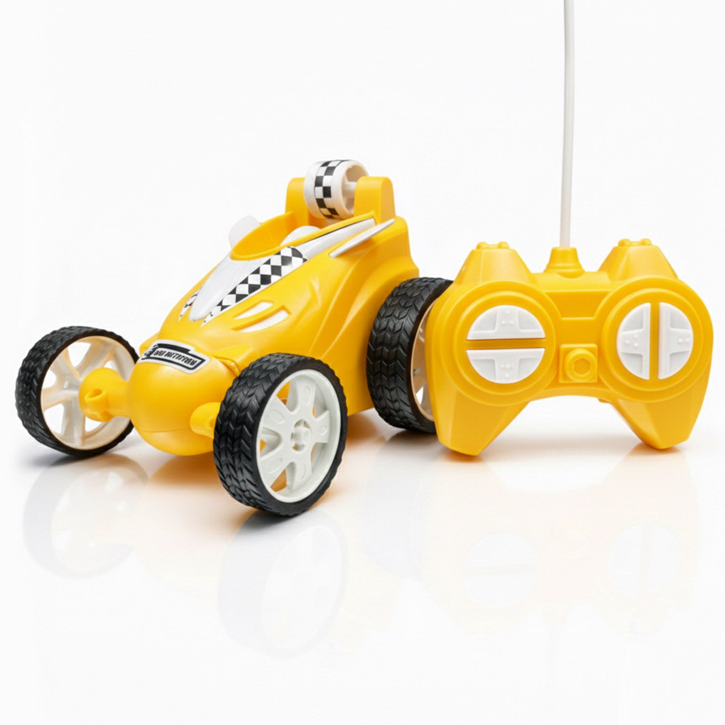 Small Stunt RC Car for Kids | Rechargeable High-Speed Remote Control Car with LED Lights – Yellow