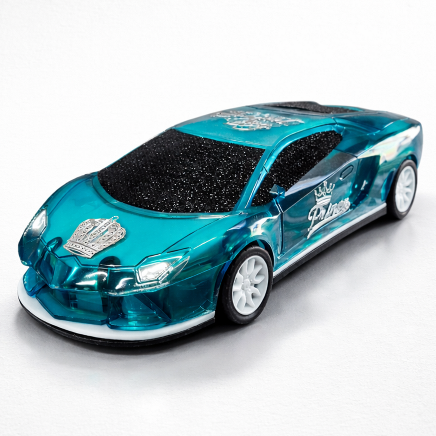 Dazzling Blue Translucent Glitter RC Sports Car for Kids | High-Speed Rechargeable Toy
