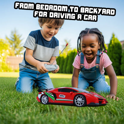 RC Racing Car for Kids | Rechargeable High-Speed Remote Control Sports Car with LED Lights In Red