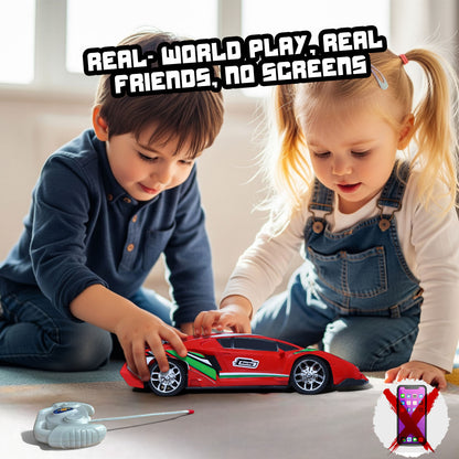 RC Racing Car for Kids | Rechargeable High-Speed Remote Control Sports Car with LED Lights In Red