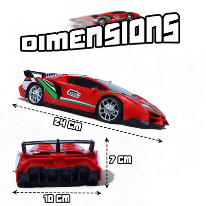 RC Racing Car for Kids | Rechargeable High-Speed Remote Control Sports Car with LED Lights In Red