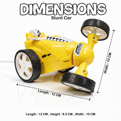 Small Stunt RC Car for Kids | Rechargeable High-Speed Remote Control Car with LED Lights – Yellow