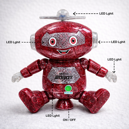 Mimique Dancing Robot Musical Toy With LED Lights & Spinning Propeller Rechargeable, 70+Different Music, Voice Recording 99444-2