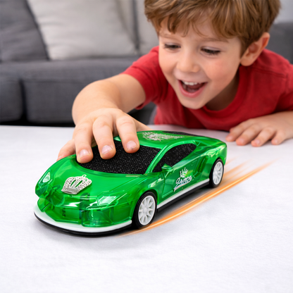 Translucent Neon Green Glitter RC Sports Car for Kids | High-Speed Rechargeable Supercar