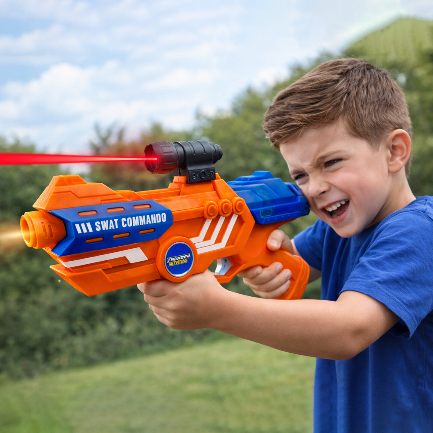 116M-Bullet Gun Toy - Safe Plastic Gun with 10 Bullets, Effective Range of 40 Feet, Ideal for Kids Above 3 Years, BIS Approve- (Orange)