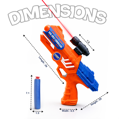 116M-Bullet Gun Toy - Safe Plastic Gun with 10 Bullets, Effective Range of 40 Feet, Ideal for Kids Above 3 Years, BIS Approve- (Orange)