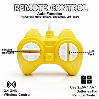 Small Stunt RC Car for Kids | Rechargeable High-Speed Remote Control Car with LED Lights – Yellow