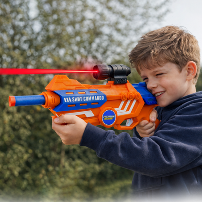 116M-Bullet Gun Toy - Safe Plastic Gun with 10 Bullets, Effective Range of 40 Feet, Ideal for Kids Above 3 Years, BIS Approve- (Orange)