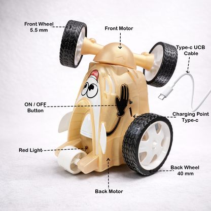 Small Stunt RC Car for Kids | Rechargeable High-Speed Remote Control Car – Glassy Skin