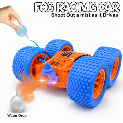 RC Thunder car Rechargeable, 360º Rotation car, Double-Sided Driving, Smoke Car, Remote Control (orange)