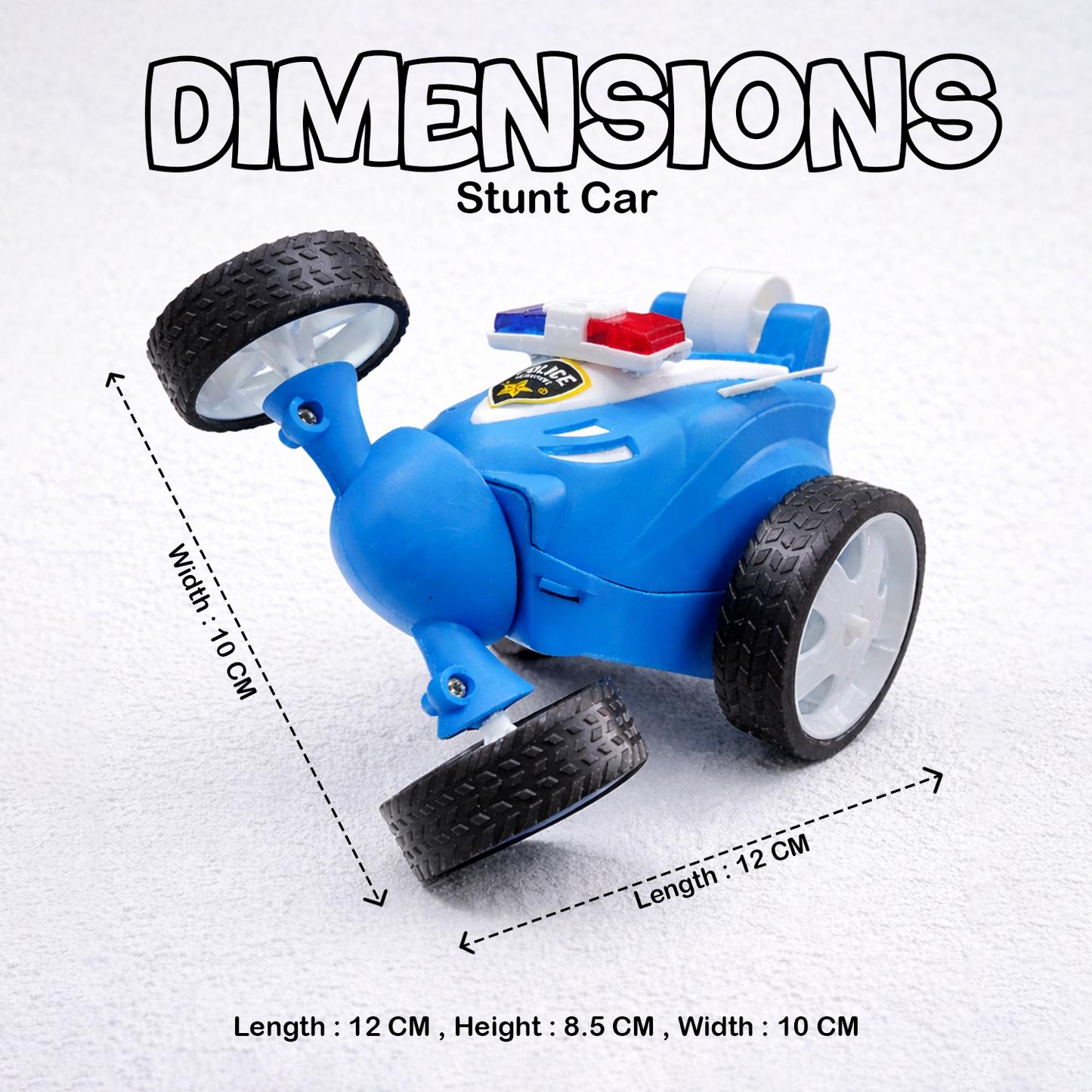 RC Police Stunt Car for Kids | Rechargeable High-Speed Remote Control Car with LED Lights – Blue