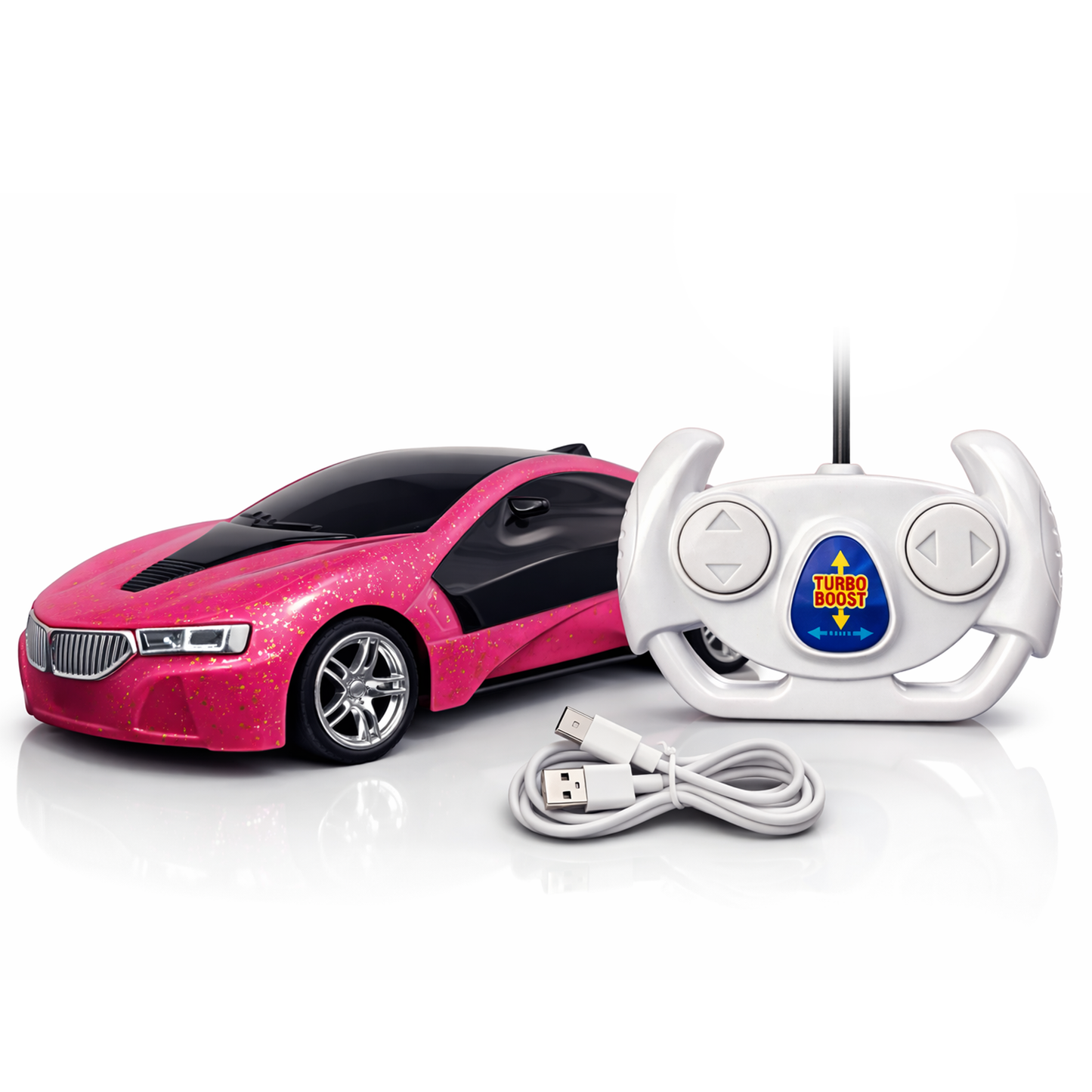 3D Metallic Sparkling RC Car for Kids – High-Speed Rechargeable Remote Control Car