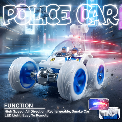 Police RC Stunt Car for Kids – 360° Rotation High-Speed Rechargeable Remote Control Car