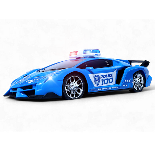 RC Police Car Blue – Rechargeable with Siren Sound & Lights