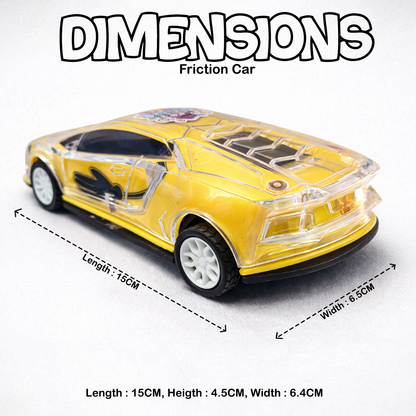 Smiley Push & Go Friction Toy Car for Kids | Durable Fun Play Car – Yellow