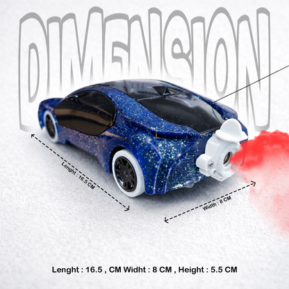 Remote Control 2 Way RC Car, Hgih Speed, Smoke Car, LED Light (Blue)