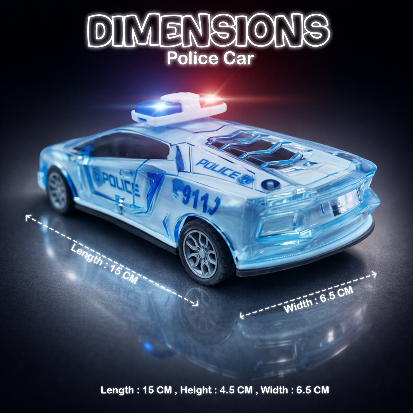 Police Push & Go Friction Toy Car for Kids | Durable Fun Play Car – Blue